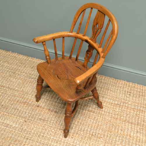 fig 2. Georgian Elm & Ash Baby Antique Windsor Chair
