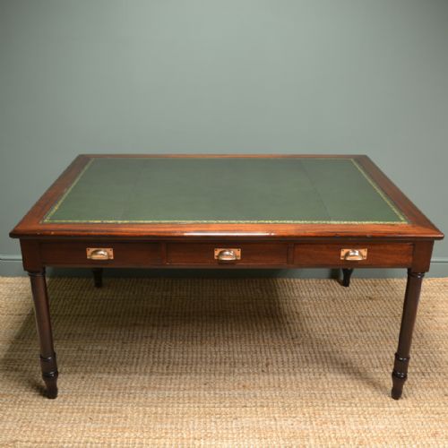 Large Quality Edwardian Mahogany Antique Partners Writing Table