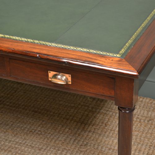 fig 3. Large Quality Edwardian Mahogany Antique Partners Writing Table