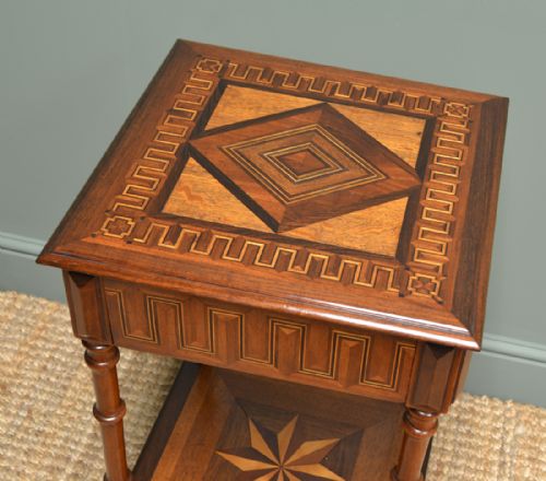 fig 3. Beautifully Inlaid French Victorian Antique Side Table