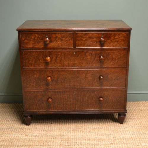 fig 2. Spectacular Plum Pudding Mahogany Regency Antique Chest of Drawers