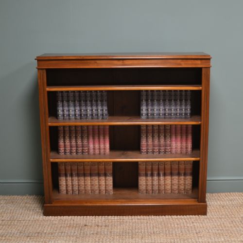 Quality Victorian Walnut Antique Open Bookcase