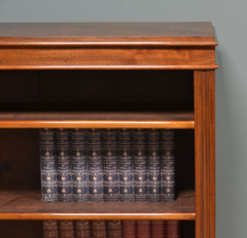 fig 1. Quality Victorian Walnut Antique Open Bookcase