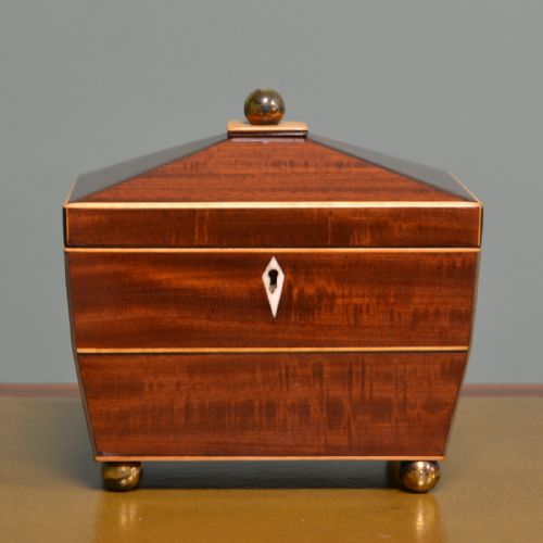 fig 1. Spectacular Georgian Mahogany Antique Tea Caddy