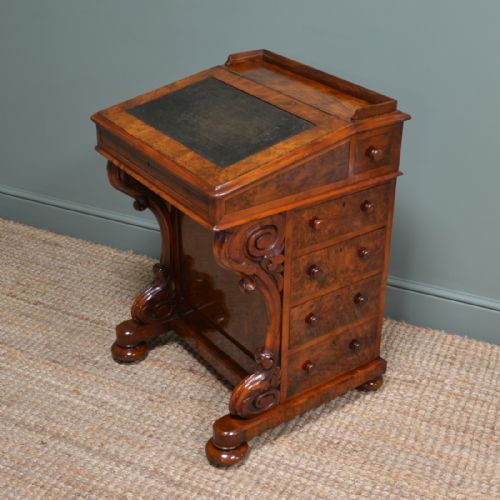 Stunning, Rare Yew Victorian Antique Davenport Desk