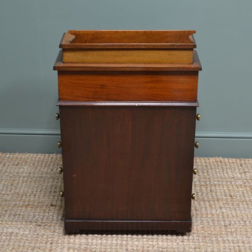fig 1. Victorian Inlaid Mahogany Antique Davenport Desk