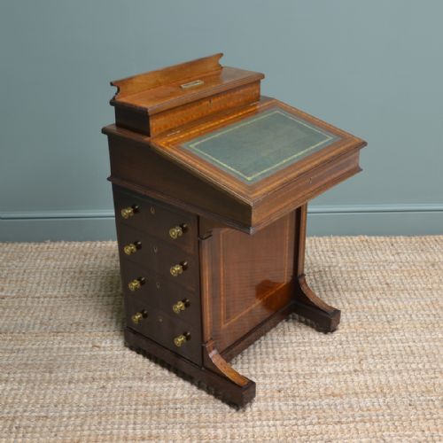 fig 3. Victorian Inlaid Mahogany Antique Davenport Desk
