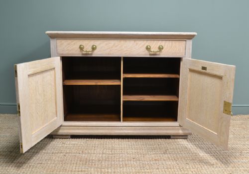 fig 3. Quality Maple & Co Victorian Limed Oak Antique Cupboard
