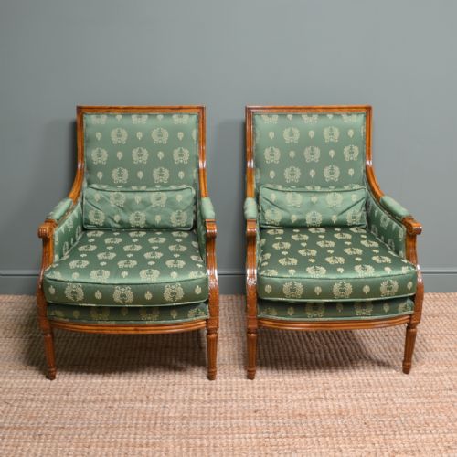 Stunning Pair of French Design Antique Arm Chairs