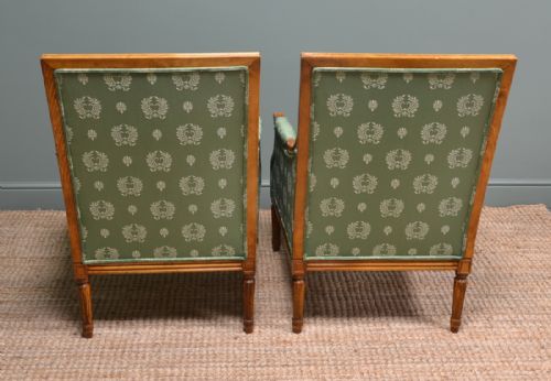 fig 1. Stunning Pair of French Design Antique Arm Chairs