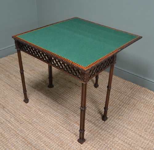 fig 3. Quality Chinese Chippendale Design Antique Card Table