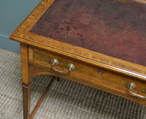 fig 2. Quality Golden Oak Victorian Shapland & Petter Antique Writing Table