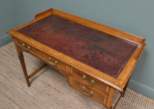fig 3. Quality Golden Oak Victorian Shapland & Petter Antique Writing Table