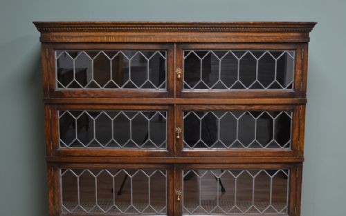 fig 2. Quality Oak Simpoles Stacking Barristers Antique Bookcase