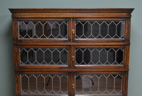 fig 3. Quality Oak Simpoles Stacking Barristers Antique Bookcase