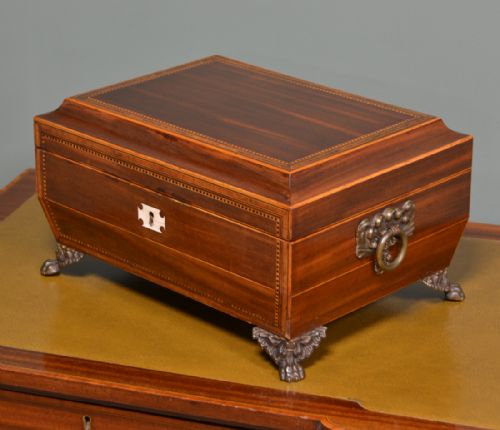 fig 1. Large Regency Antique Work Box with Fitted Interior