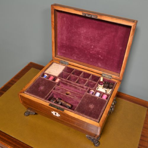 fig 2. Large Regency Antique Work Box with Fitted Interior