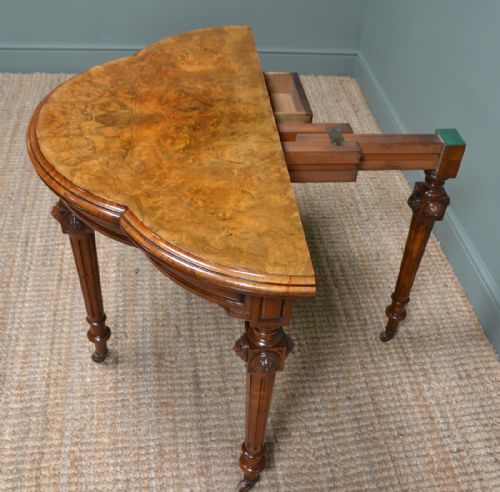 fig 2. Beautifully Figured Walnut Antique Victorian Card Table
