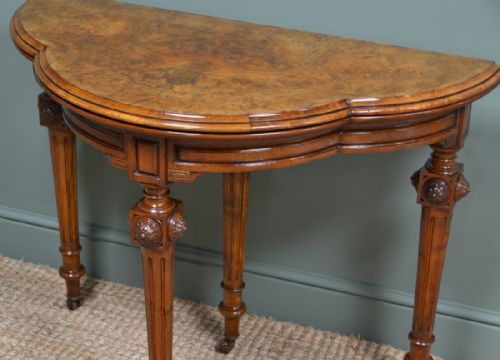 fig 3. Beautifully Figured Walnut Antique Victorian Card Table