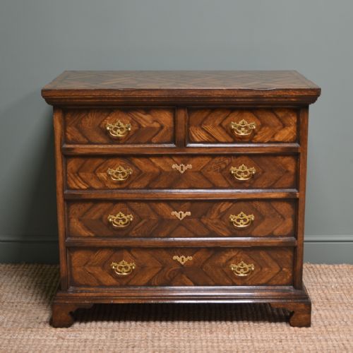 High Quality Parquetry Oak Chest of Drawers