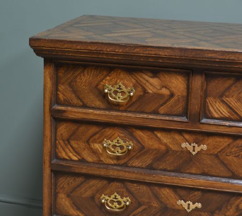 fig 1. High Quality Parquetry Oak Chest of Drawers