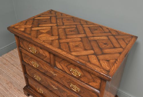 fig 2. High Quality Parquetry Oak Chest of Drawers
