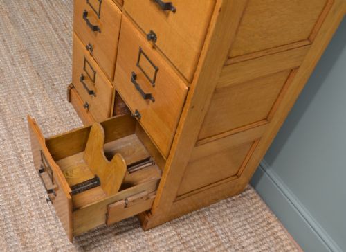fig 1. Rare Maple & Co Golden Oak Antique Filing Cabinet