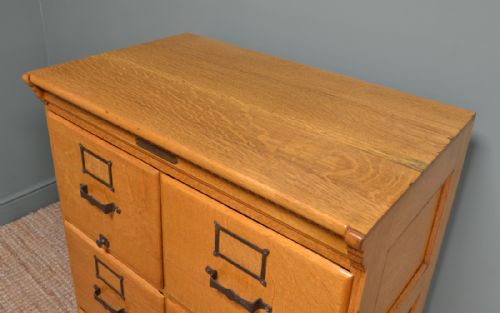 fig 3. Rare Maple & Co Golden Oak Antique Filing Cabinet