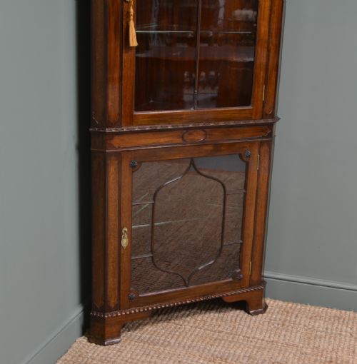 fig 3. Striking Victorian Mahogany Antique Glazed Corner Display Cabinet