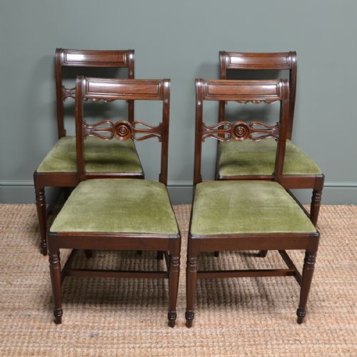 Quality Georgian Mahogany Set of Four Antique Dining Chairs