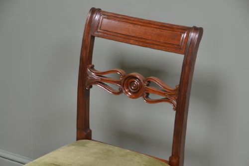 fig 3. Quality Georgian Mahogany Set of Four Antique Dining Chairs