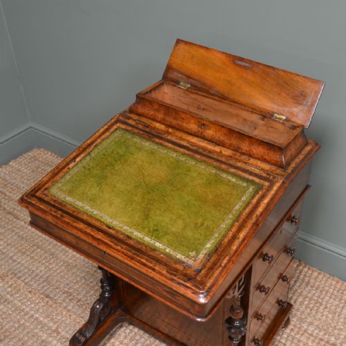 fig 2. Country House Victorian Figured Walnut Antique Davenport
