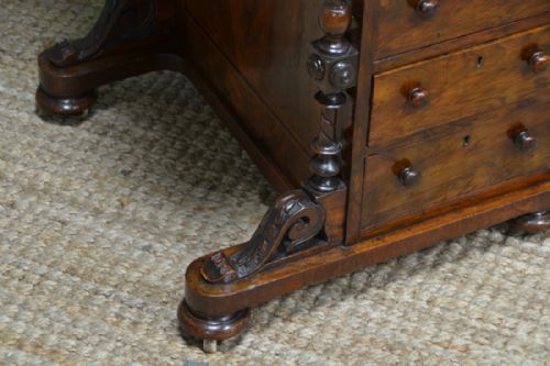 fig 3. Country House Victorian Figured Walnut Antique Davenport
