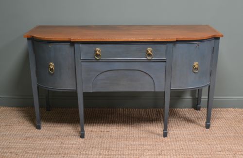 Victorian Bow Front Antique Painted Sideboard