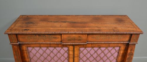 fig 2. Spectacular Warm Rosewood Antique Cabinet with Brass Inlay