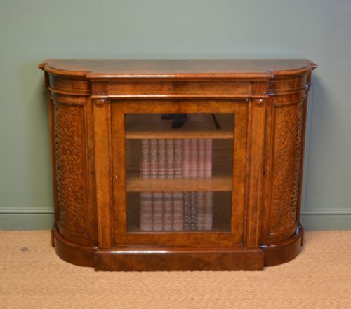 Spectacular High Quality Figured Walnut Antique Credenza