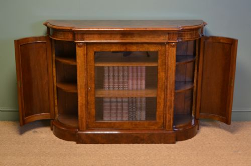 fig 1. Spectacular High Quality Figured Walnut Antique Credenza