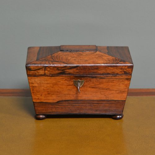 Quality Regency Rosewood Antique Tea Caddy