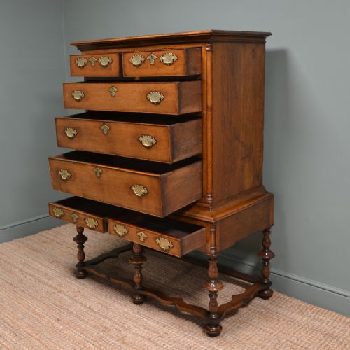 fig 1. Quality Early 18th Century Oak Antique Chest on Stand