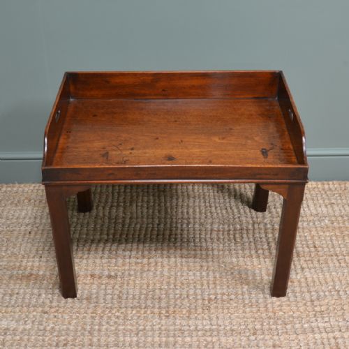 Georgian Mahogany Tray Top Antique Coffee Table