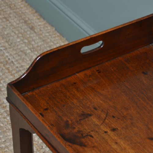 fig 1. Georgian Mahogany Tray Top Antique Coffee Table
