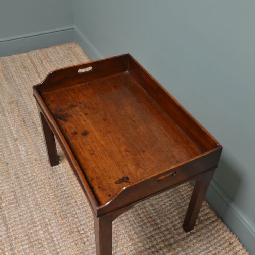 fig 2. Georgian Mahogany Tray Top Antique Coffee Table