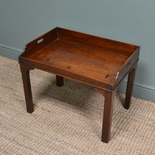 fig 3. Georgian Mahogany Tray Top Antique Coffee Table