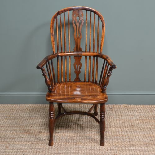 Country Georgian Antique Yew Windsor Chair