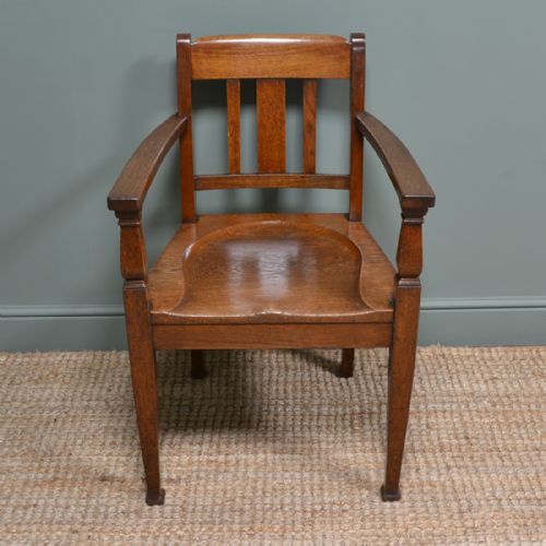 Stylish Arts & Crafts Oak Antique Office Chair