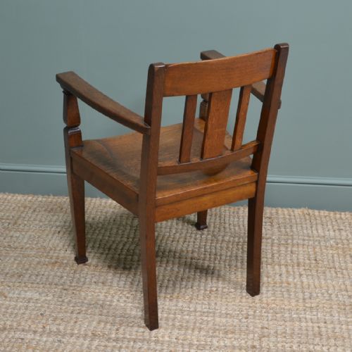 fig 1. Stylish Arts & Crafts Oak Antique Office Chair