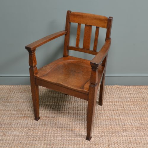 fig 3. Stylish Arts & Crafts Oak Antique Office Chair