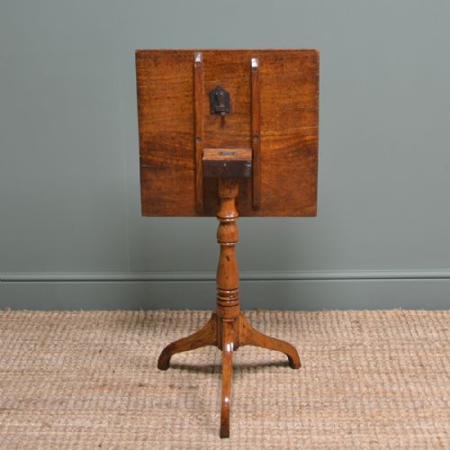fig 1. Country House Georgian Elm & Mahogany Antique Tripod Occasional Table
