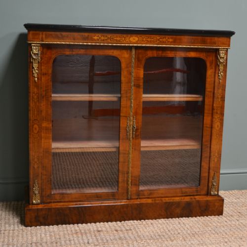 fig 2. Fine Quality Figured Walnut Antique Victorian Pier Cabinet