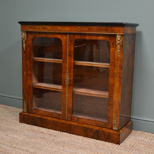 fig 3. Fine Quality Figured Walnut Antique Victorian Pier Cabinet